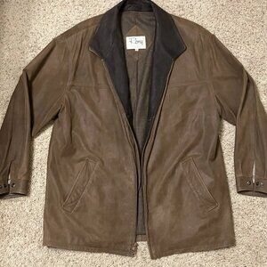 REMY Leather Jacket BROWN - Sz 46 Made in USA Nice!